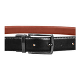 Feeling Men's Leather Belt, Black/Tan, 203