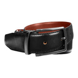 Feeling Men's Leather Belt, Black/Tan, 203