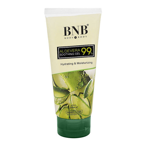 BNB Aloe Vera 99% Soothing Gel, Paraben and Sulfate Free, Dermatologist-Tested, 200ml